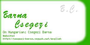 barna csegezi business card